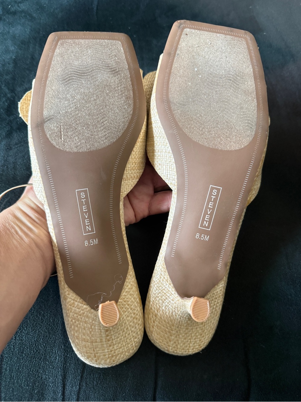 Steven By Steve Madden Knotted Raffia Kitten Heel Slides, 8.5 M - Picture 7 of 7